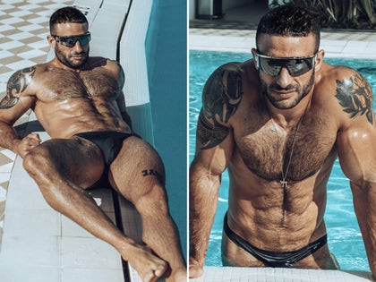 Eliad Cohen Shirtless In A Pool