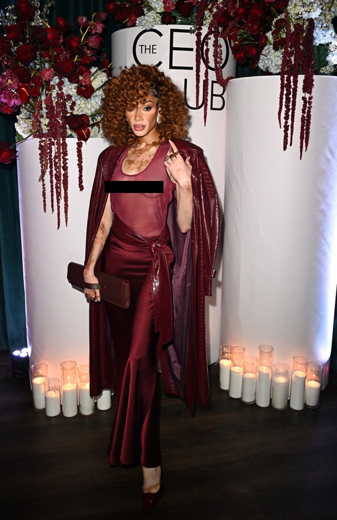 Winnie Harlow Sheer No Bra Outfit 2