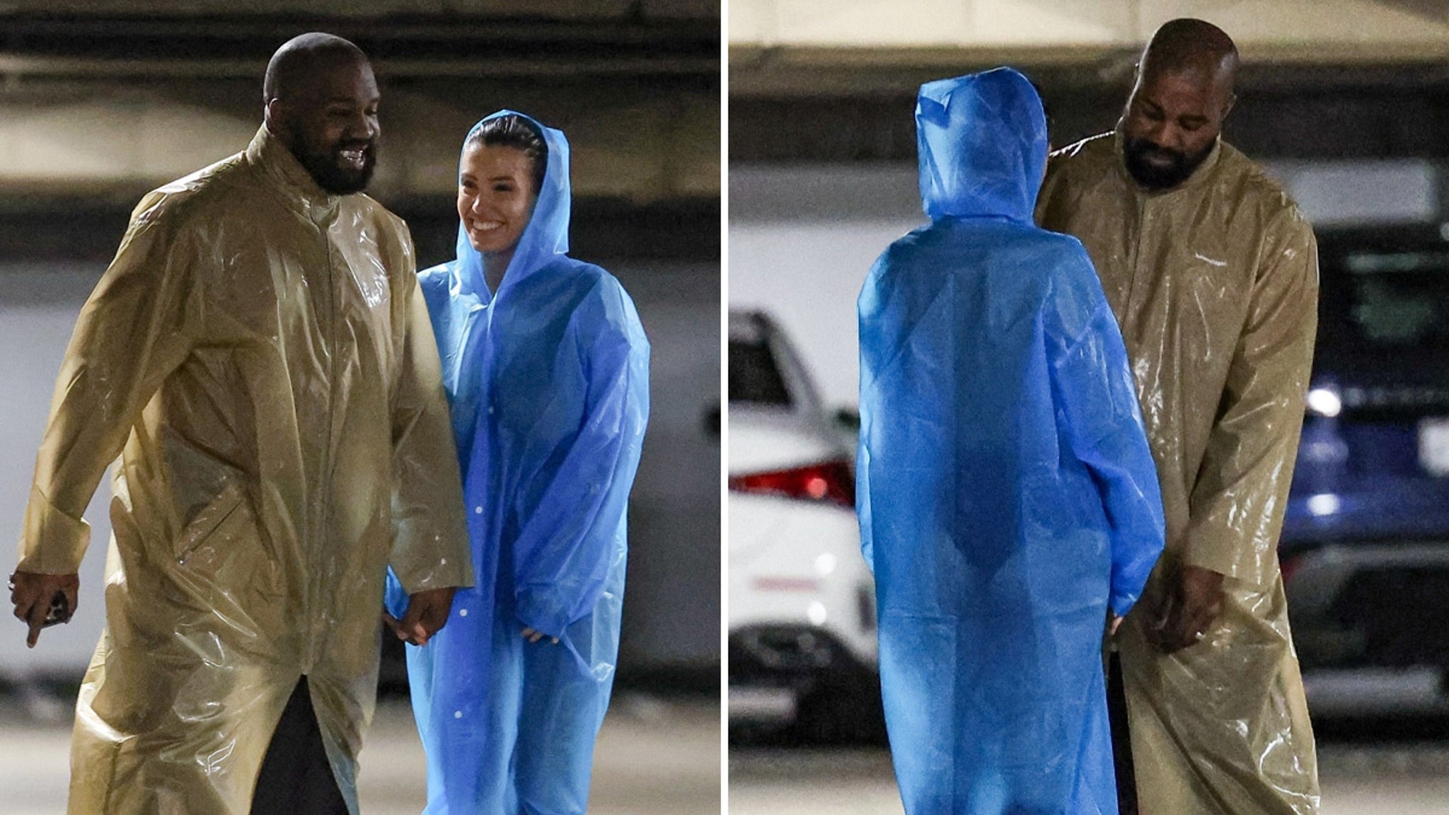 Kanye West’s Wife Bianca Seems Topless Under See-Through Raincoat