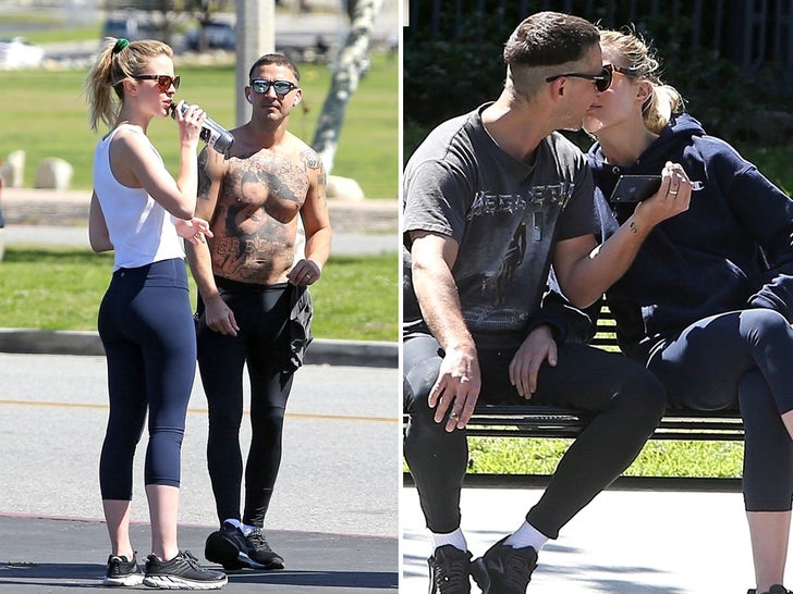 Shia LaBeouf Locks Lips with Mystery Blonde While Shirtless, Tatted