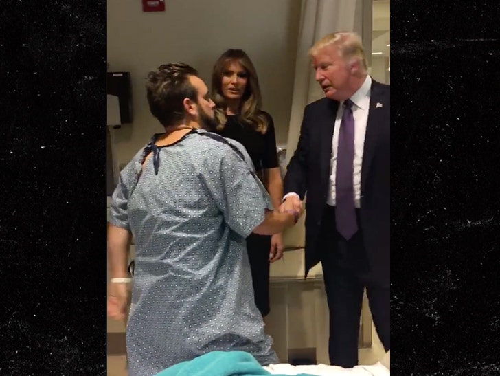 Las Vegas Shooting Victim Meets President Trump Stands on Shot :: 1004-donald-trump-melania-visit-facebook-1