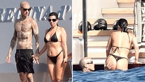 Kourtney Kardashian and Travis Barker Party on Yacht Ahead of Wedding