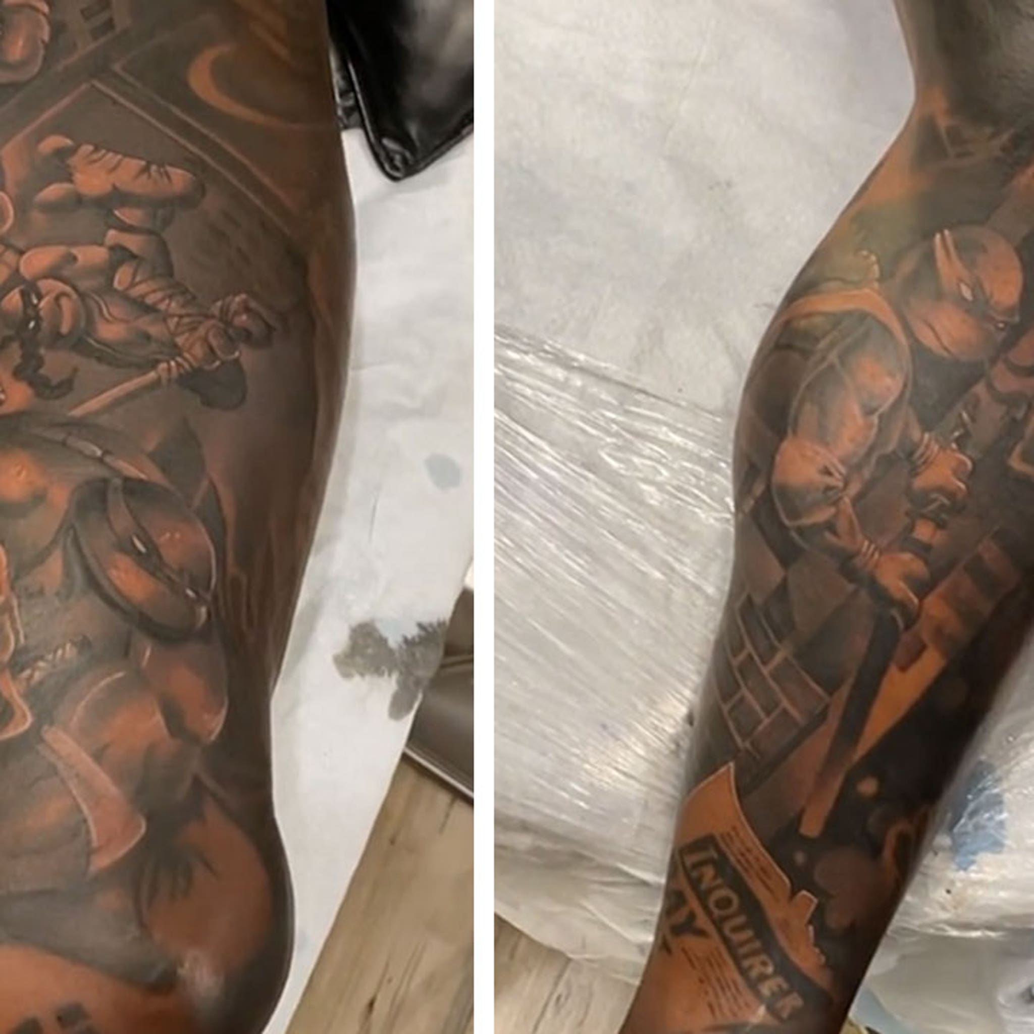 Progress of a sleeve done by rodmaztattt in Mexico City Mexico at burial  art gallery  rtattoo