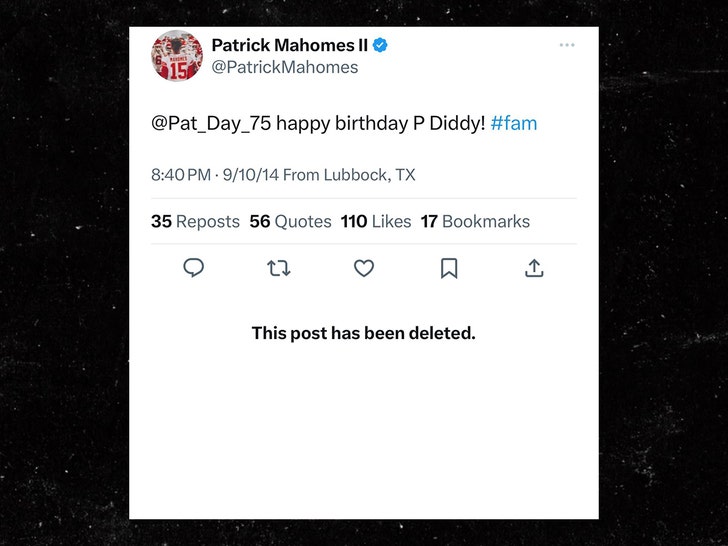 patrick mahomes and diddy birthday tweet