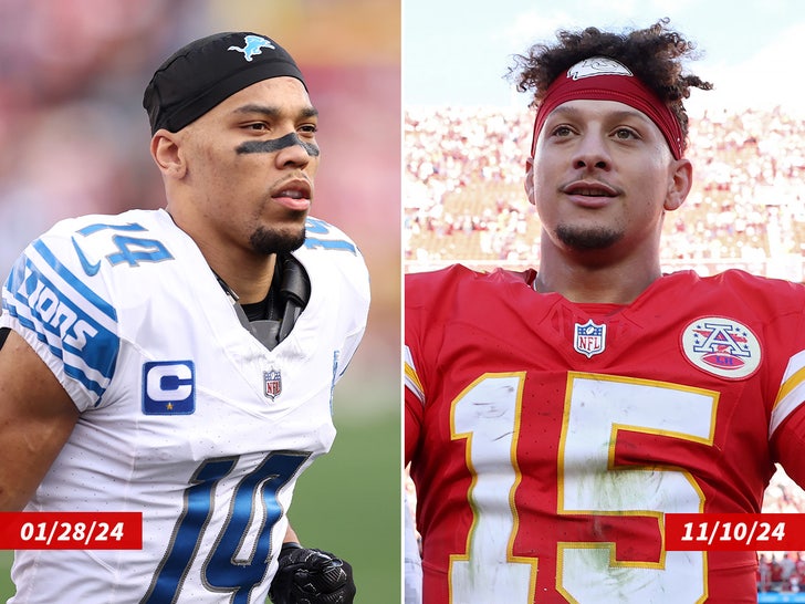 Amon Ra St. Brown and Patrick Mahomes