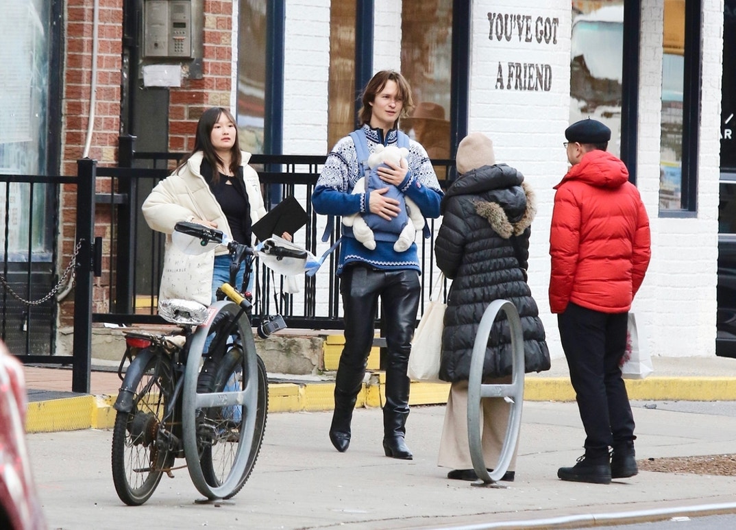 Ansel Elgort Out With Baby And Partner NYC 4