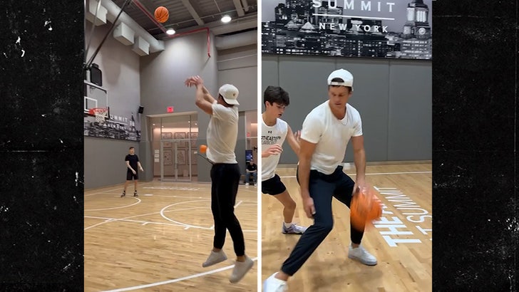 Tom Brady Shows Off Jumper In Basketball Workout, Goes 1-on-1 With Son!