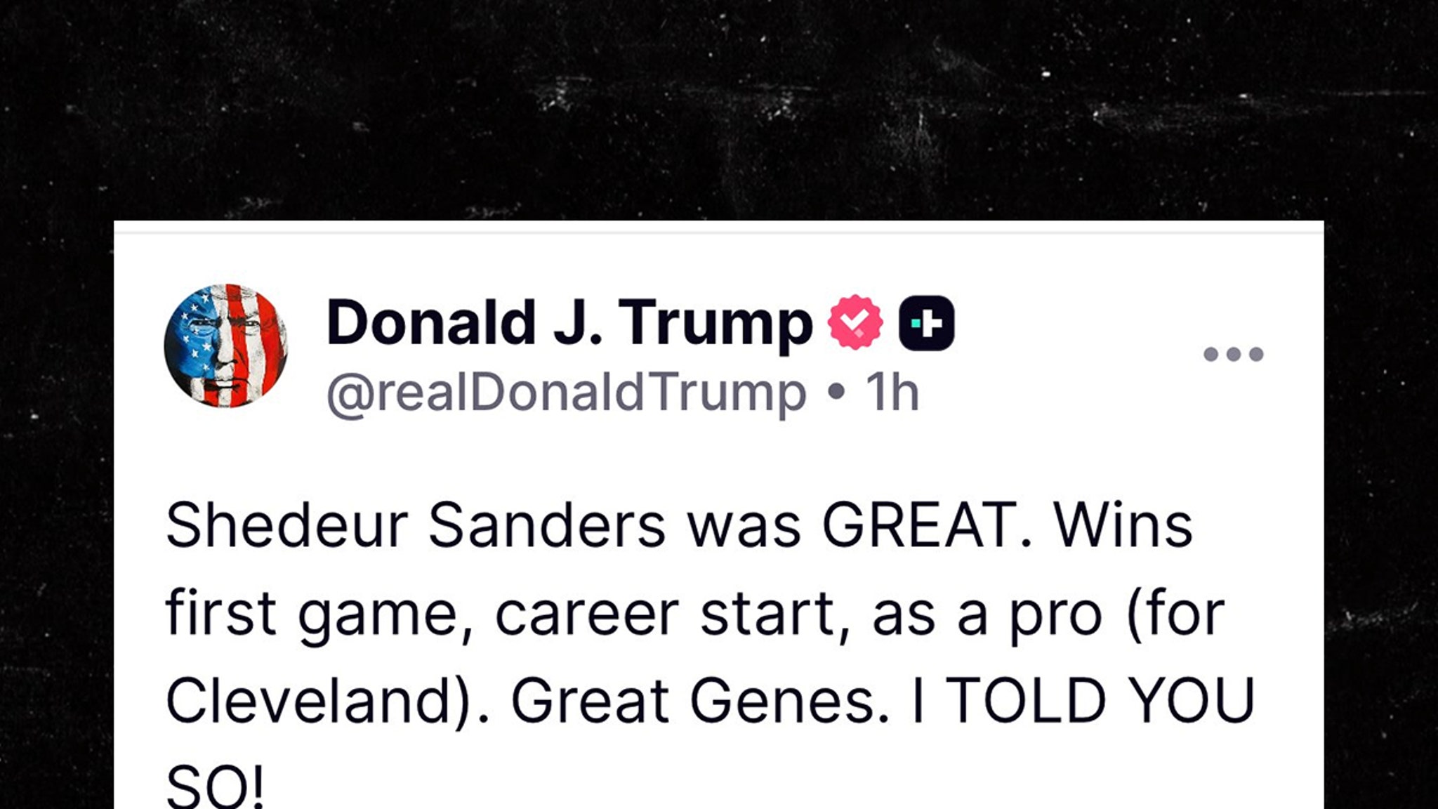 President Trump Praises Shedeur Sanders After Win, 'I TOLD YOU SO'