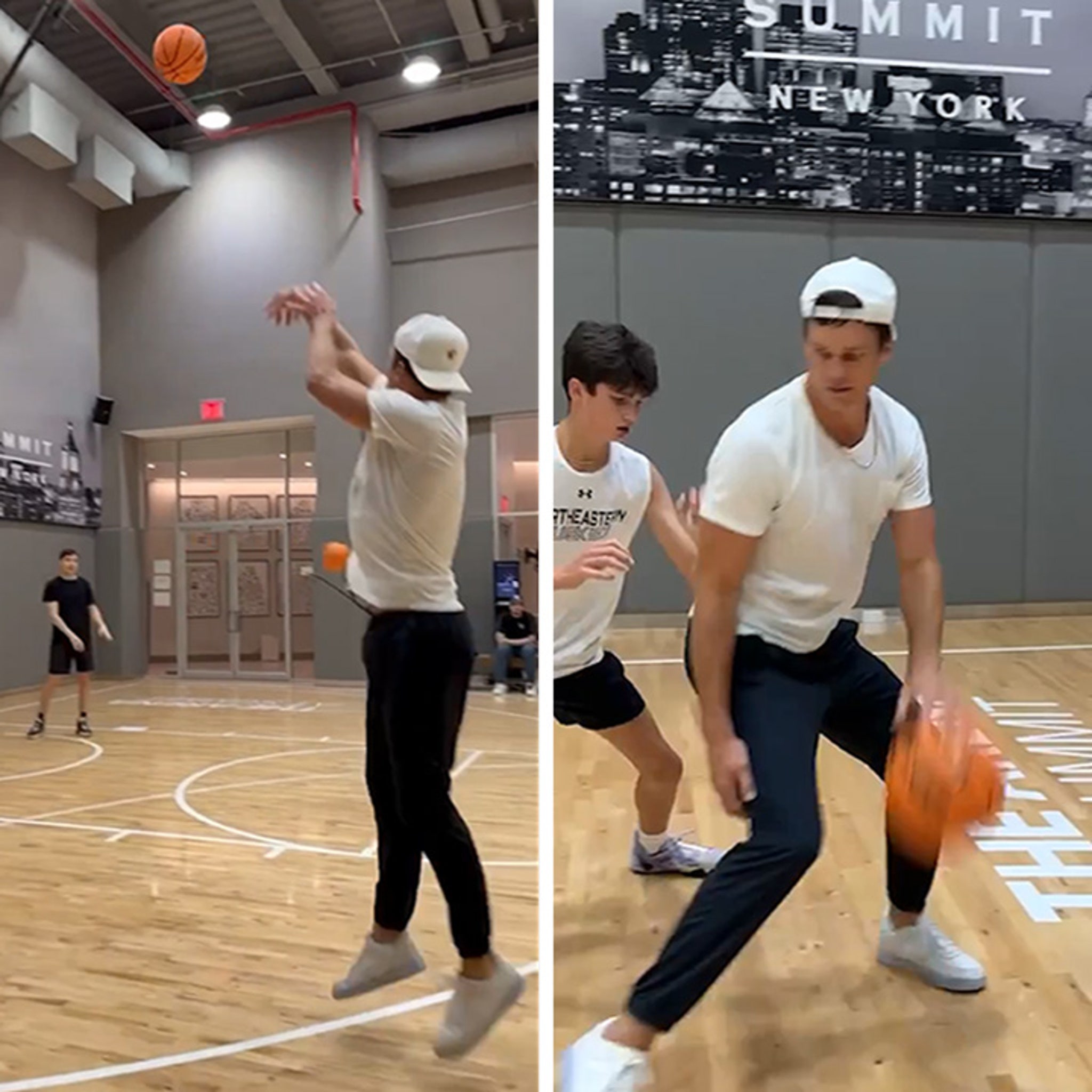 Tom Brady Shows Off Jumper In Basketball Workout, Goes 1-on-1 With Son!