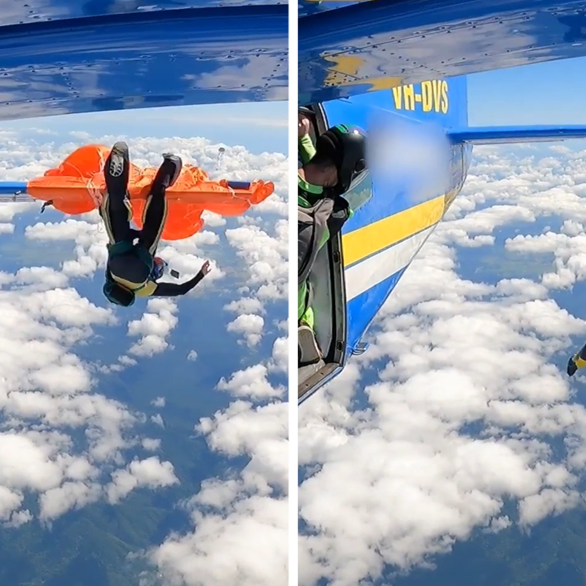 Watch a Plane Narrowly Miss Skydivers When It Stalls, Nosedives After Jump, image size:2048x2048