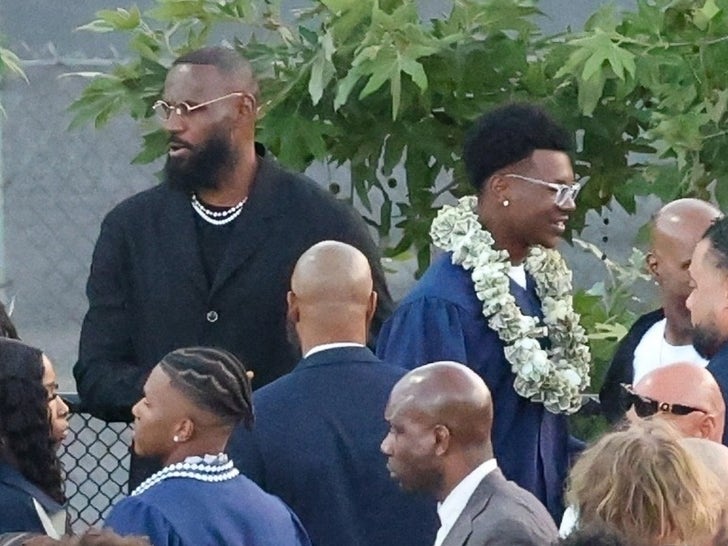 James Family Attends Bryce James' Graduation Ceremony