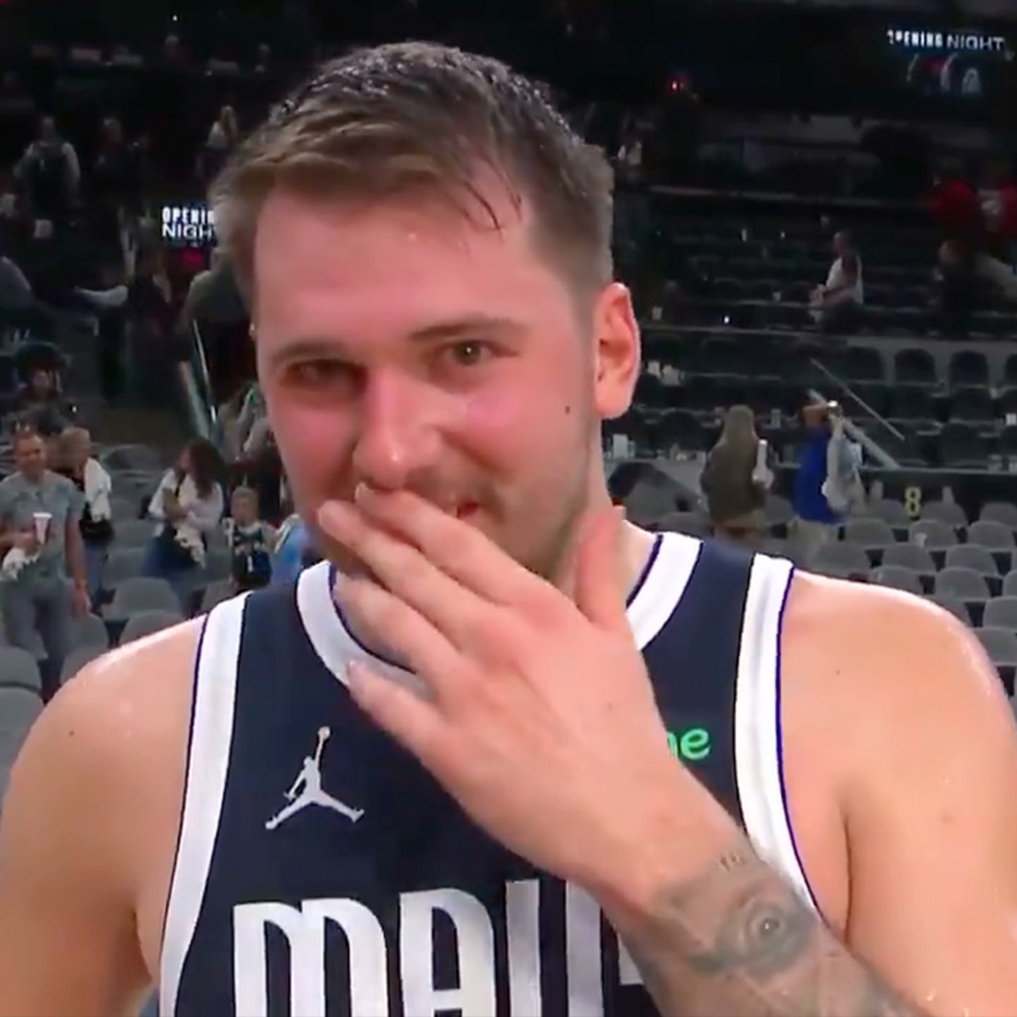 Luka rips his jersey and keeps playing