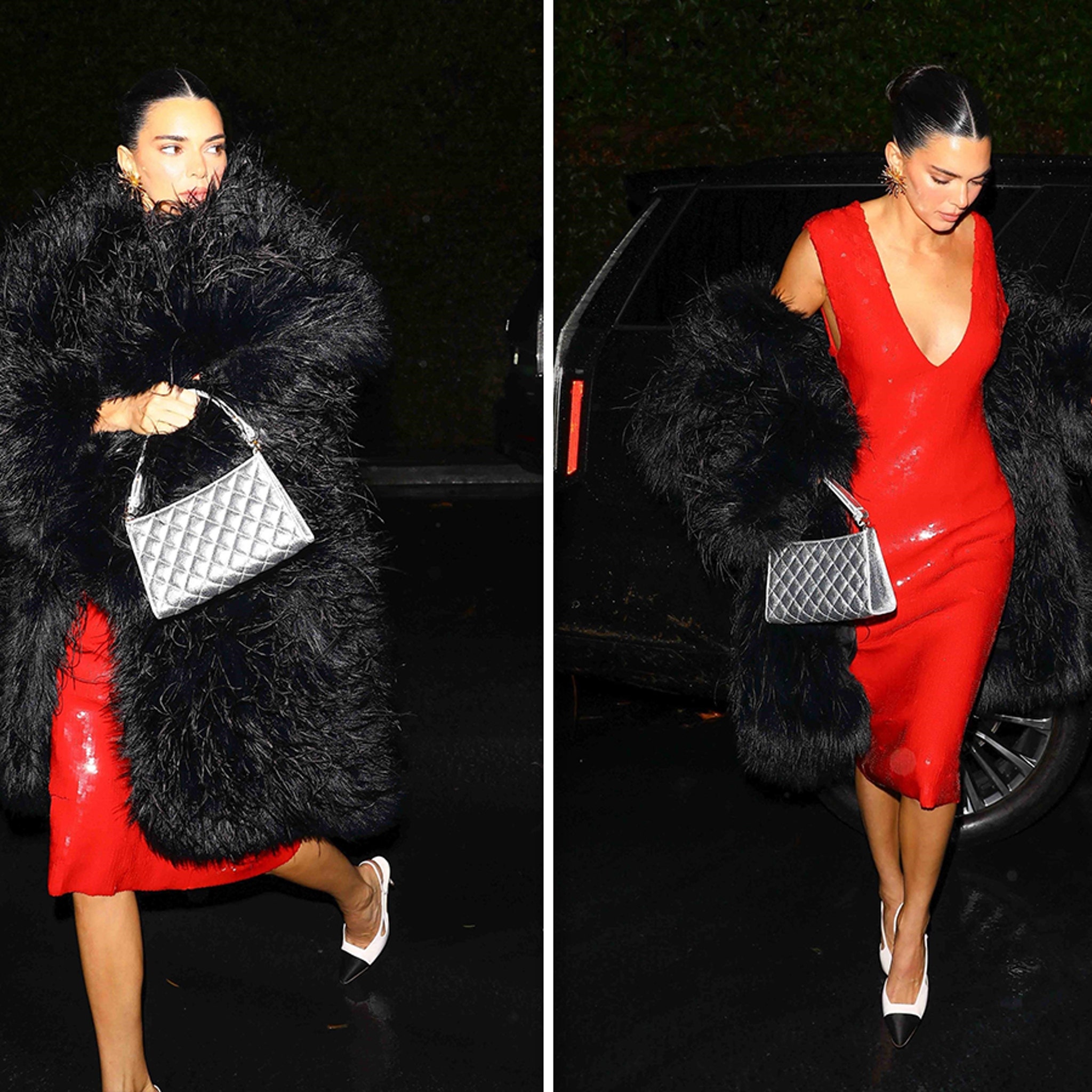 white christmas dresses Kendall Jenner Black Trumpet 2023 Dubia Formal Night Evening Dress main image 1