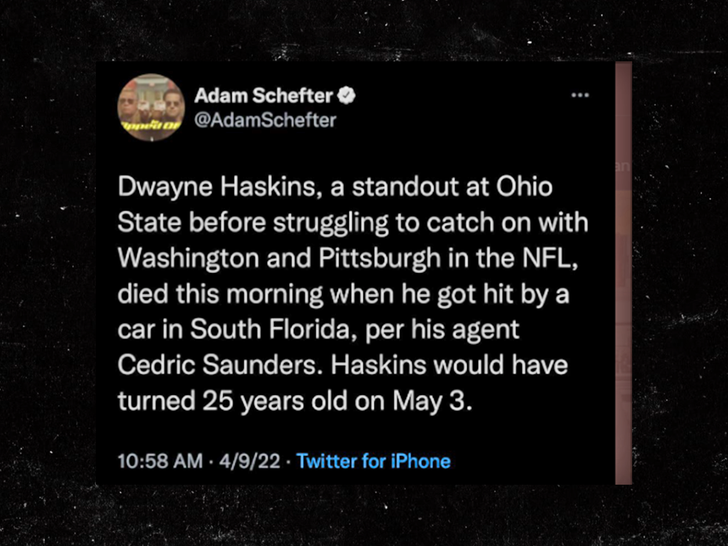 Adam Schefter tweet about dwayne haskins death