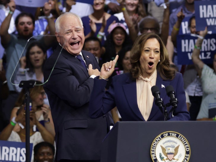 Kamala Harris And Tim Walz  On The Campaign Trail