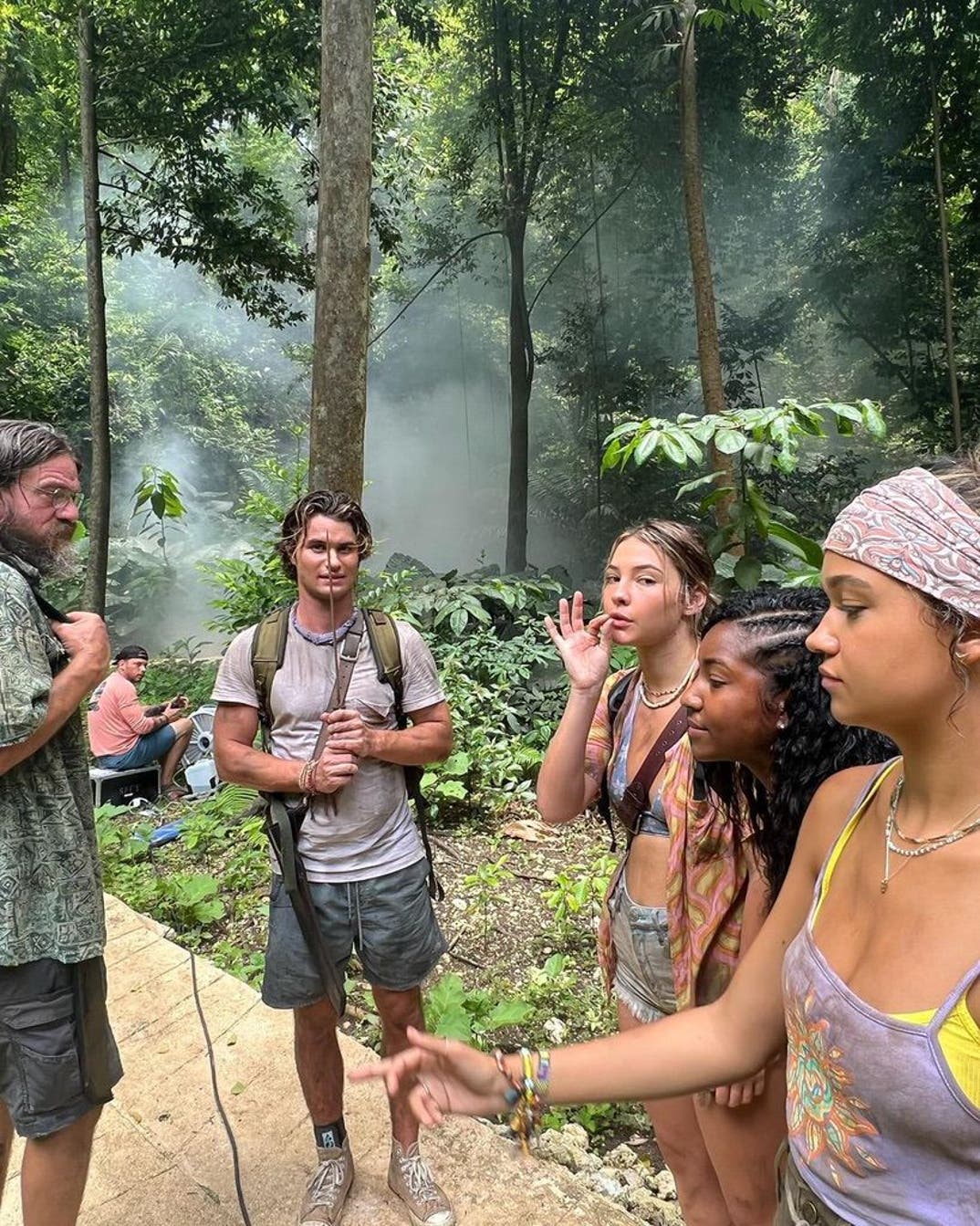 Chase Stokes, Madelyn Cline, Carlacia Grant, and Madison Bailey