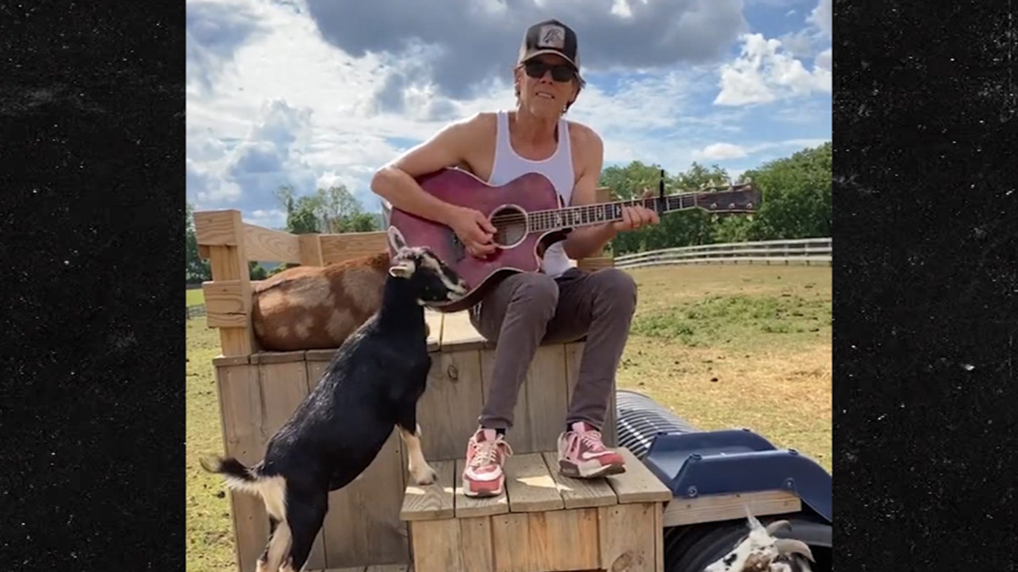 Kevin Bacon Does Guitar Cover of Beyonce’s ‘Heated,’ Help from Goat
