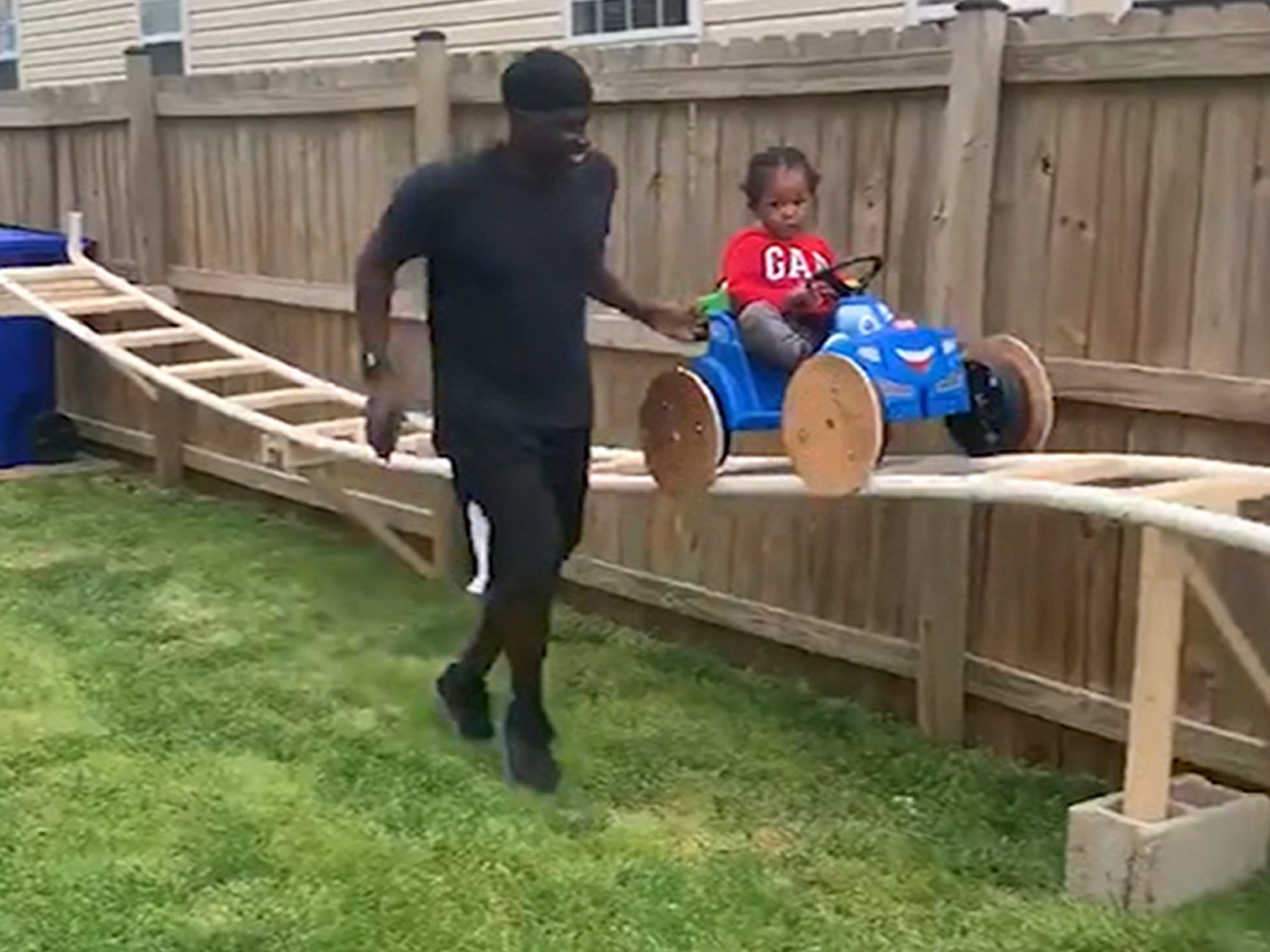 Grandpa Builds Grandson Homemade Quarantine Roller Coaster