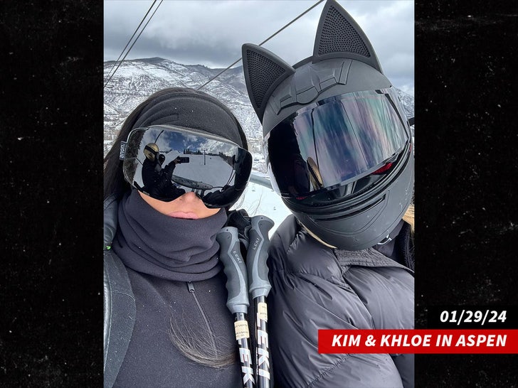 Kim e Khloe no subinstagram de Aspen