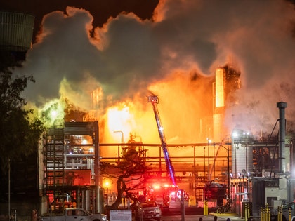 Explosion at Chevron Oil Refinery in El Segundo California Ignites Massive Fire getty 1