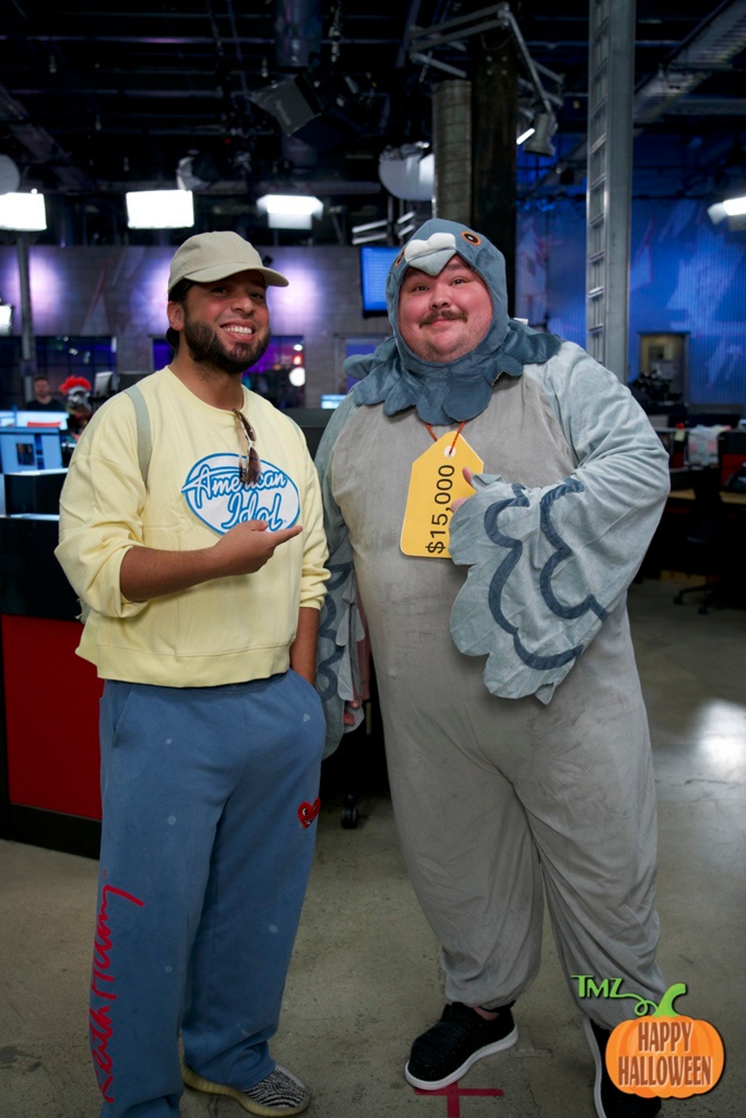 Roger as Kelly Clarkson and Eric as the expensive bird figurine