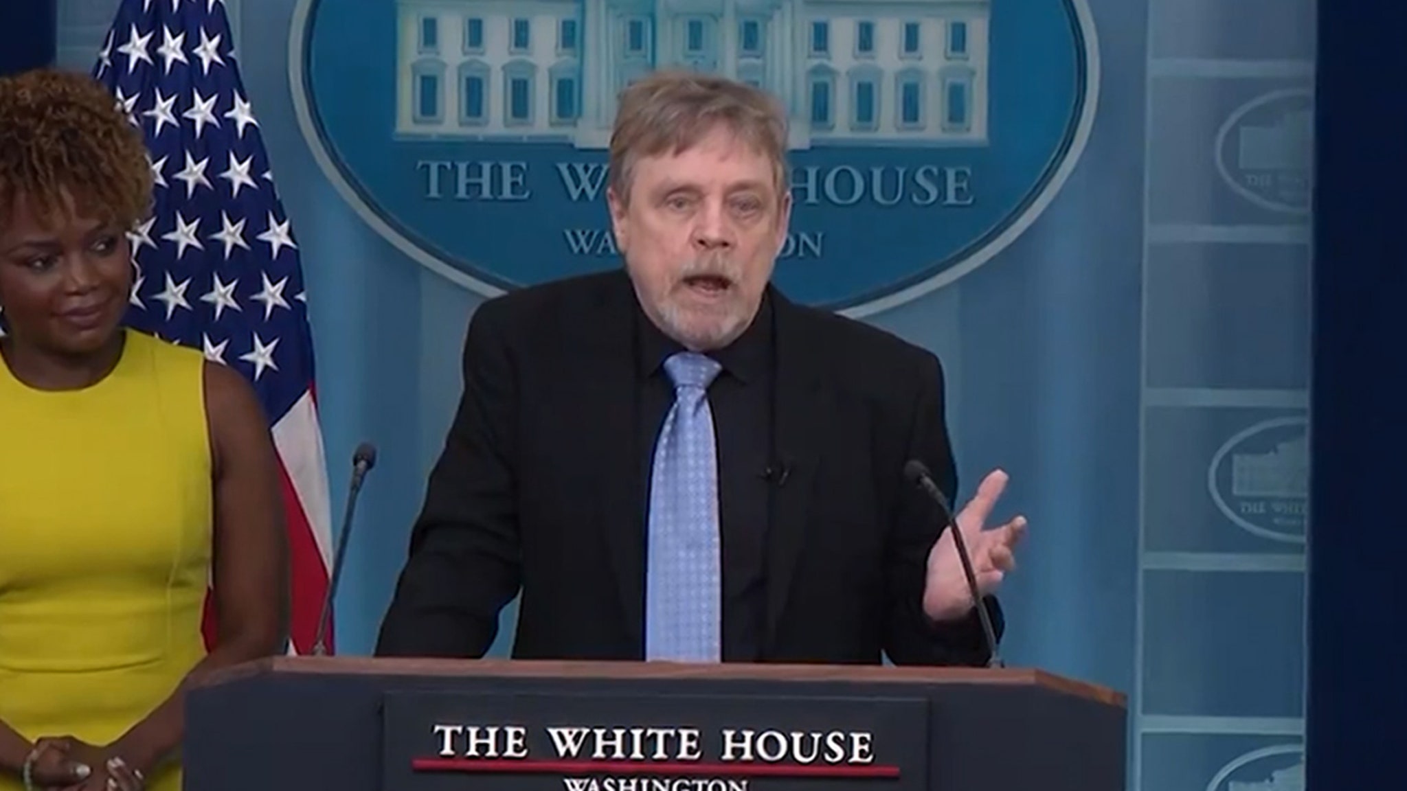 Mark Hamill Appears at White House Briefing, Calls Biden 'Joe-B-Wan Kenobi'