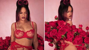 Rihanna Wearing Red Lingerie