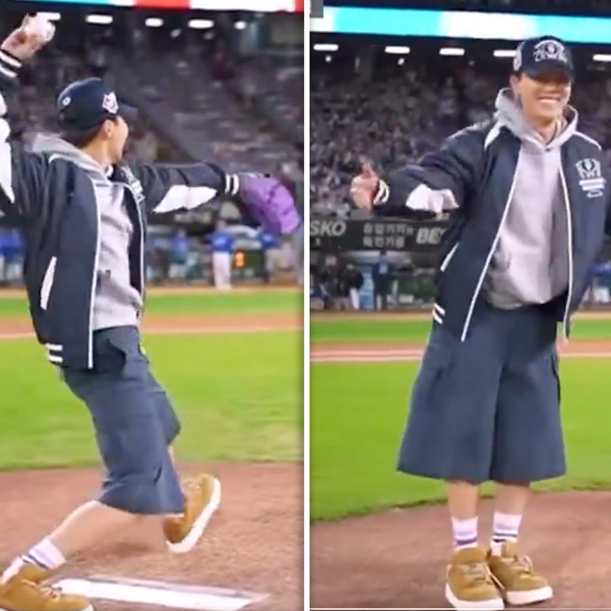 BTS' J-Hope Throws First Pitch At Korean Series Game After