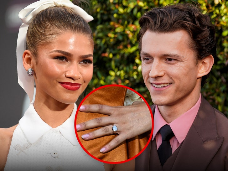 Zendaya Tom Holland engaged golden globes engagement ring