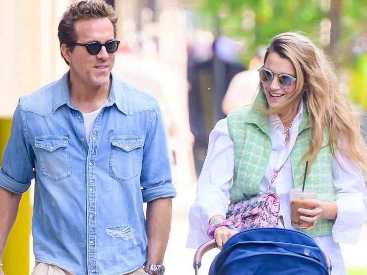 Ryan Reynolds and Blake Lively All Smiles Strollin' With The Stroller In NYC