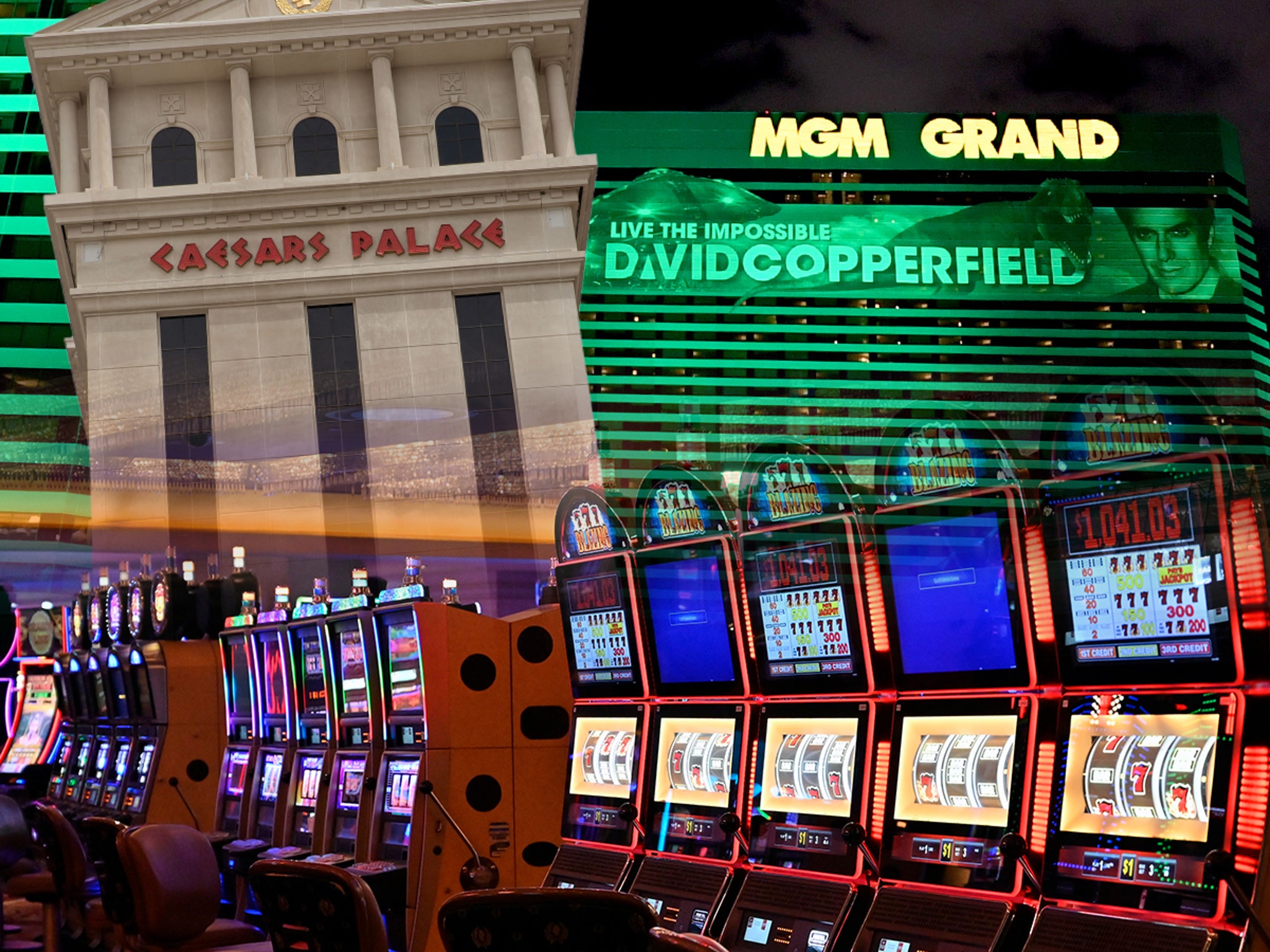 Las Vegas Casino Backdrop Stock Photo - Download Image Now - Slot