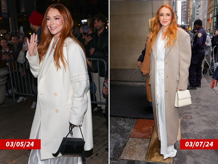 lindsay lohan in NYC side by side