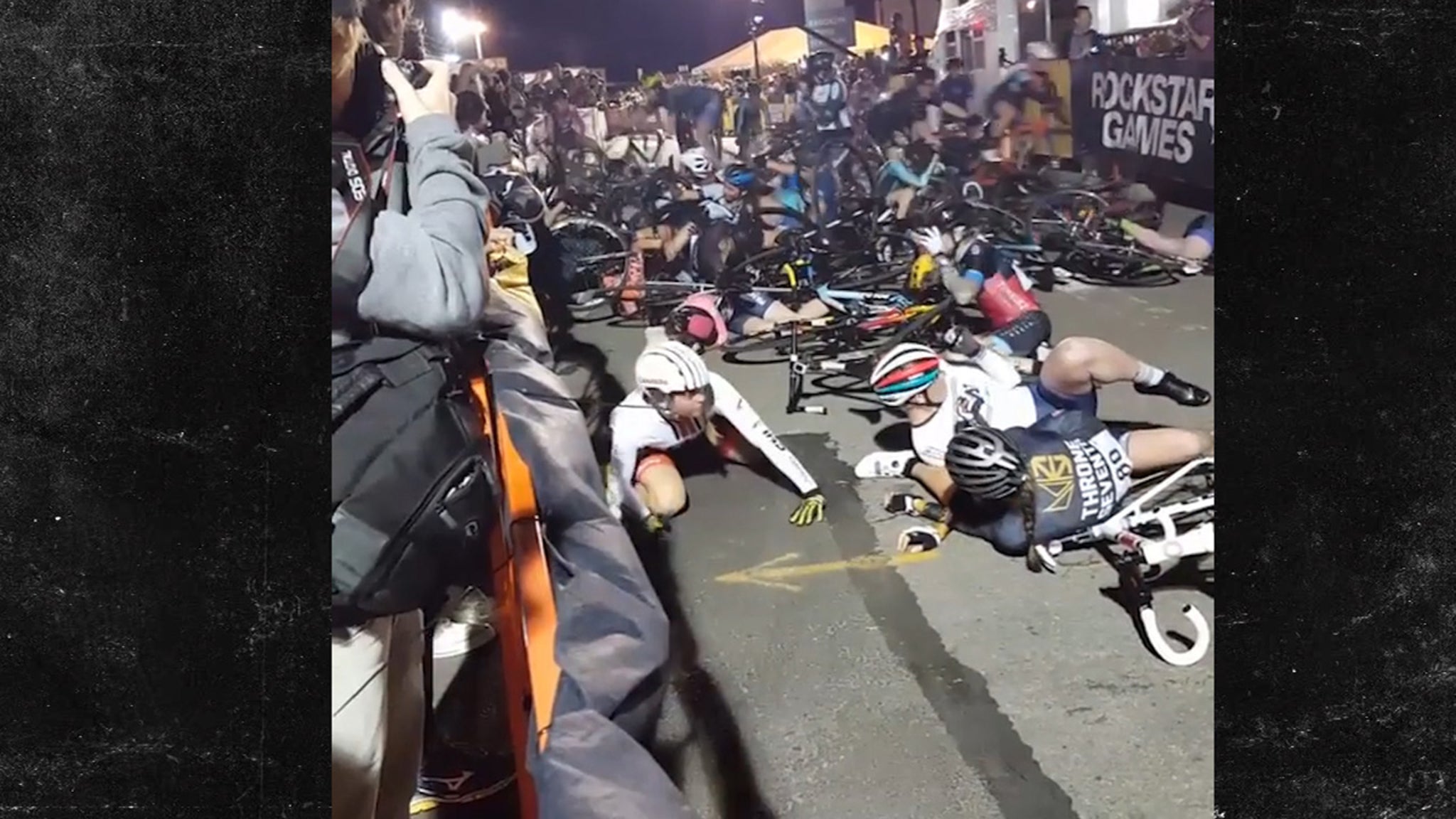 NYC CYCLING RACE MASSIVE BIKE CRASH CAUGHT ON VIDEO