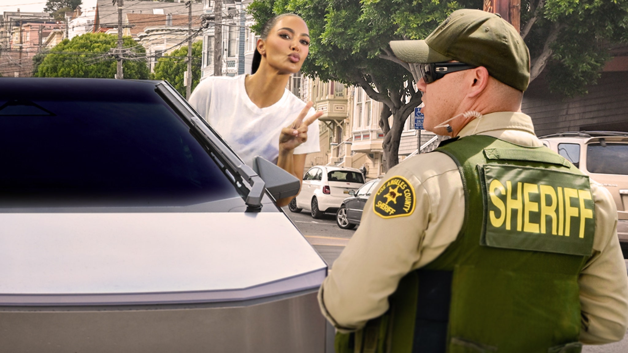 Kim Kardashian Pulled Over in Tricked-Out Tesla, Not Her First Offense