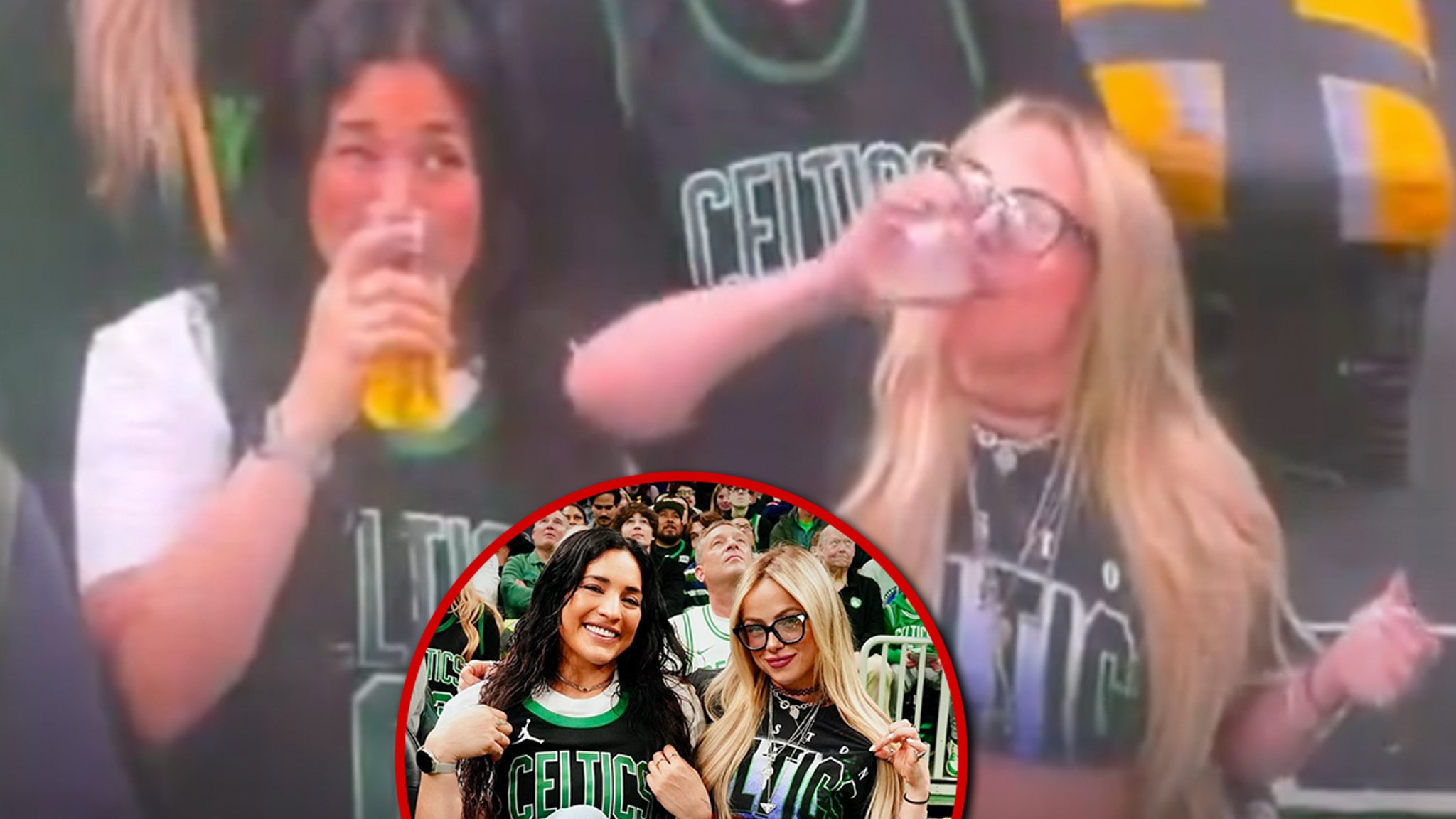 Liv Morgan drinkt bier tijdens Celtics Game, voorafgaand aan Monday Night Raw