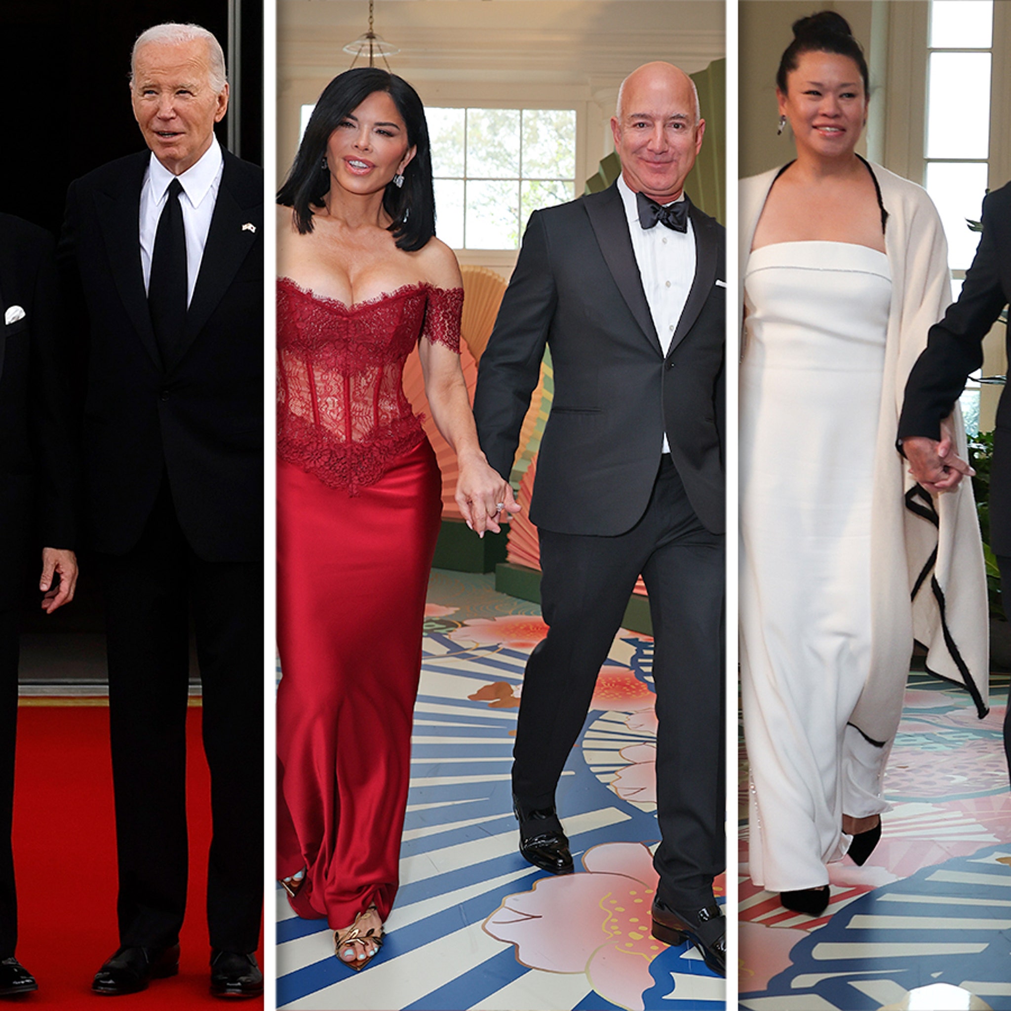 jeff bezos girlfriend dress state dinner Lauren Snchez's state dinner dress ignites red-hot debate over White House  fashion