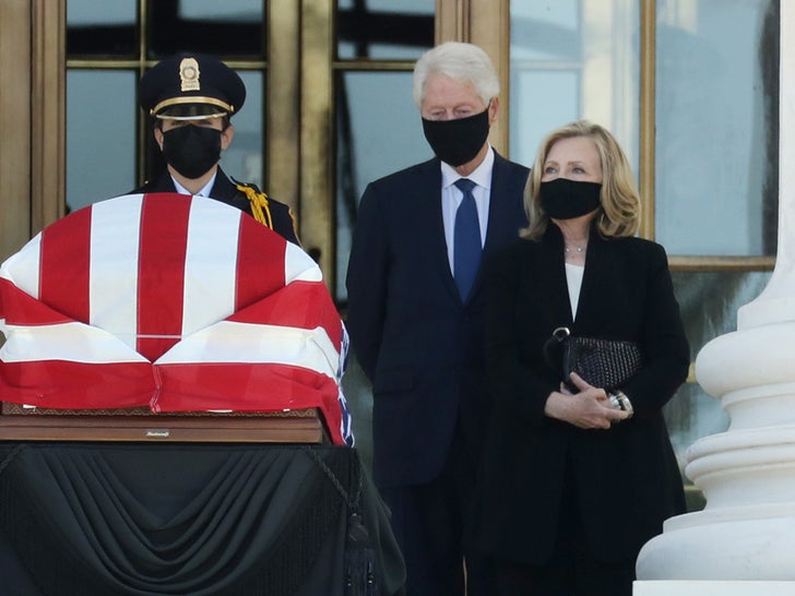 People Paying Respects At Ruth Bader Ginsburg's Casket