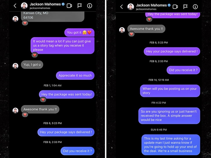 Jackson Mahomes called out by business on TikTok