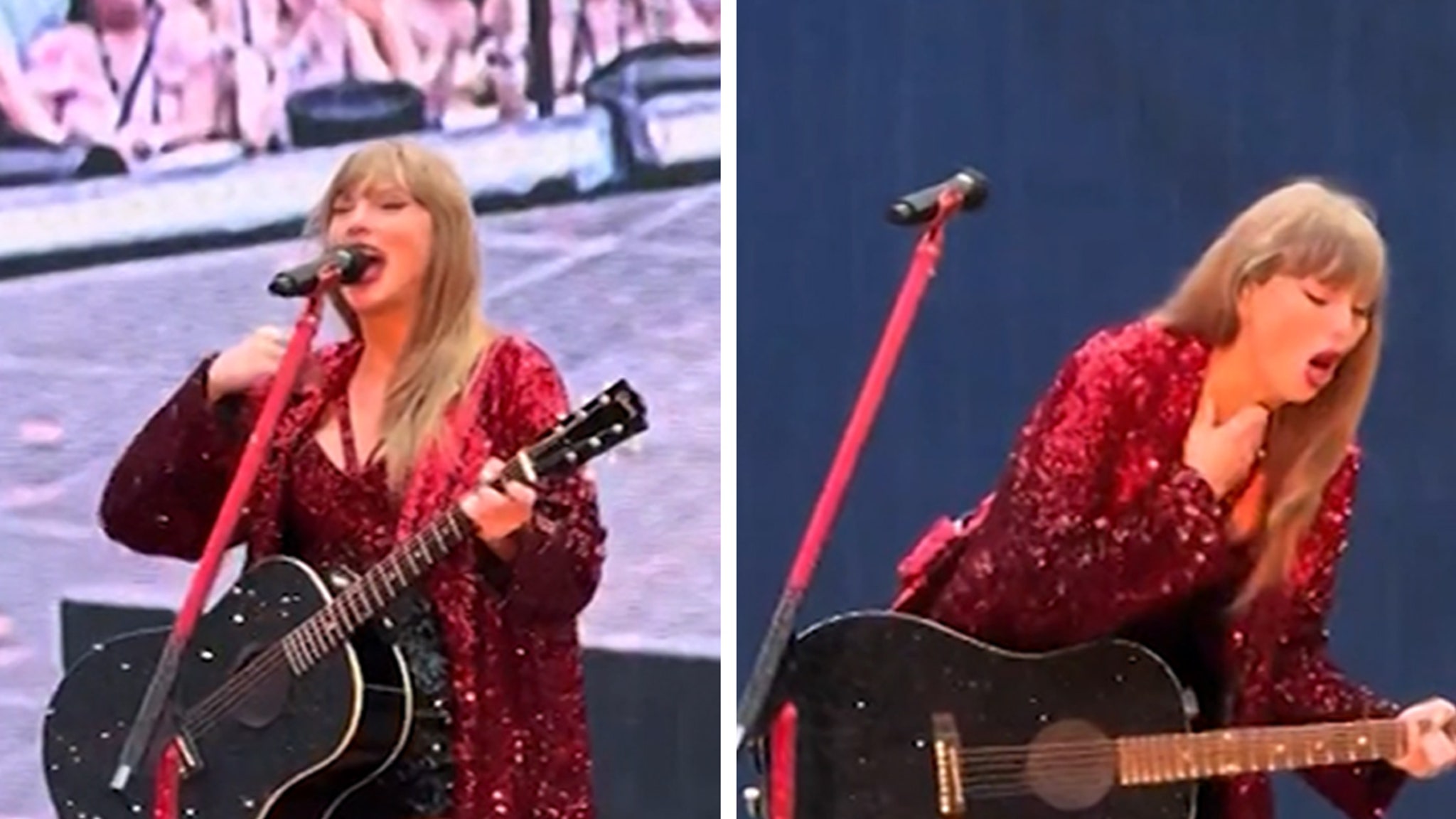 Taylor Swift swallows bug during London Eras concert