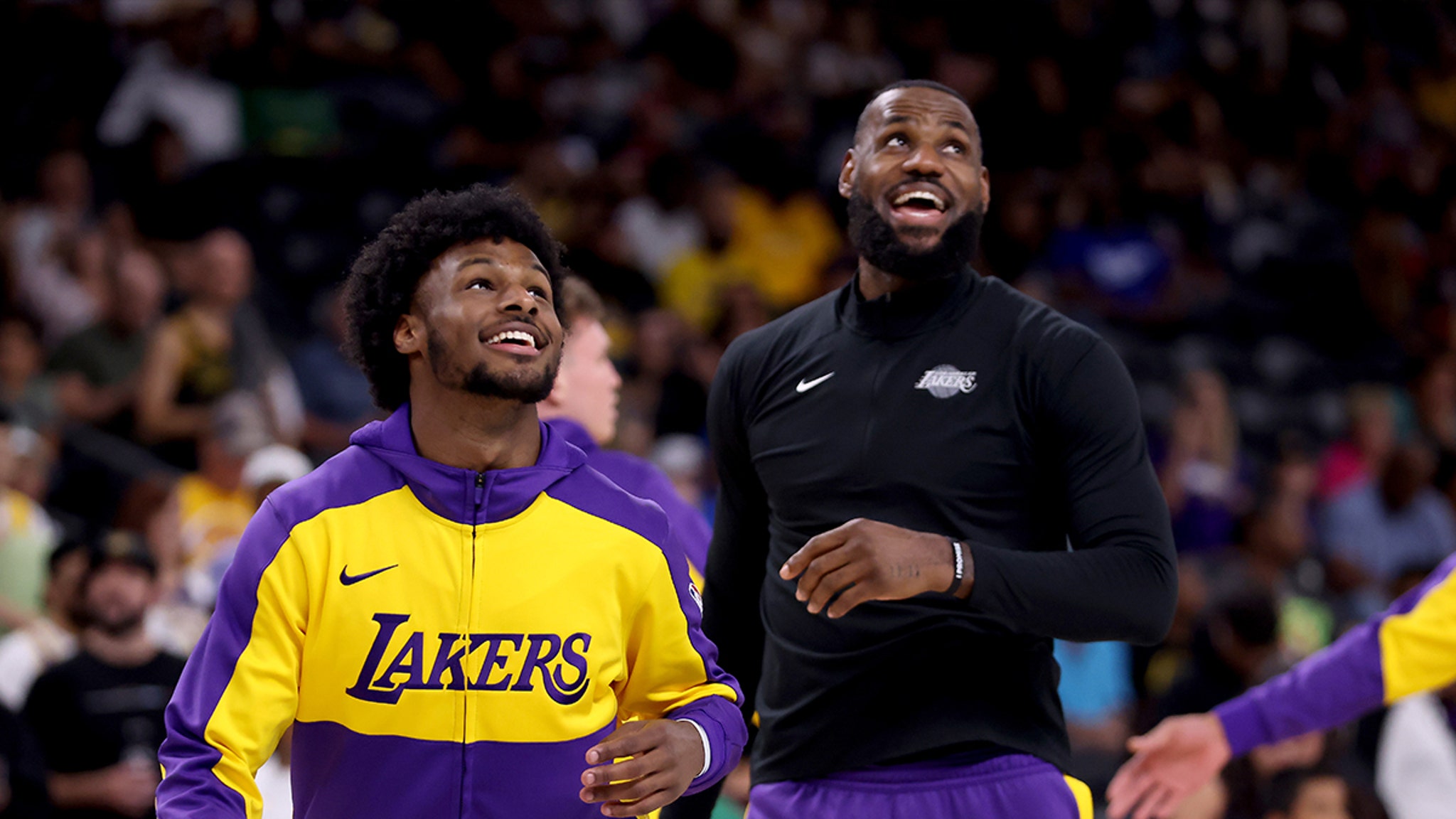 LeBron James, Bronny Play Together For First Time In Lakers’ Preseason Game