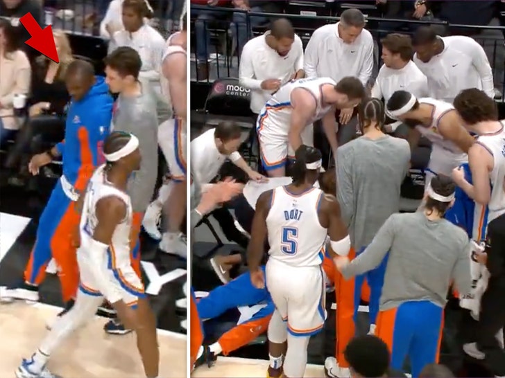 Bismack Biyombo fell over during a timeout nba