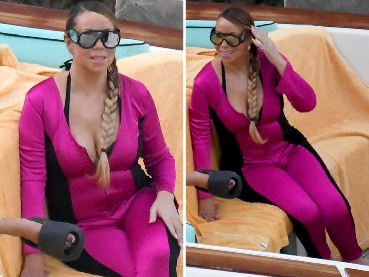 Mariah Carey Wearing Pink On Amalfi Coast