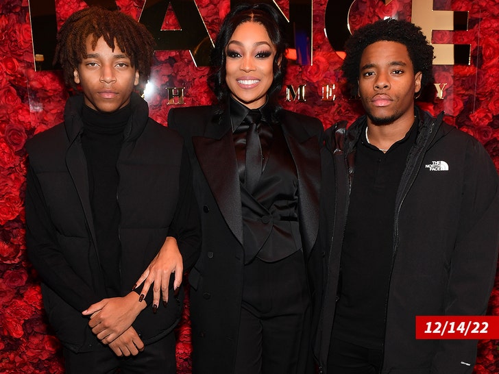 Rodney Hill III, la cantante Monica y Ramone Malik Hill Getty