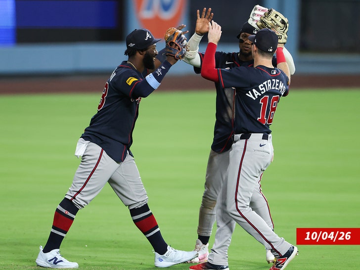 Atlanta Braves celebrate after game two  getty