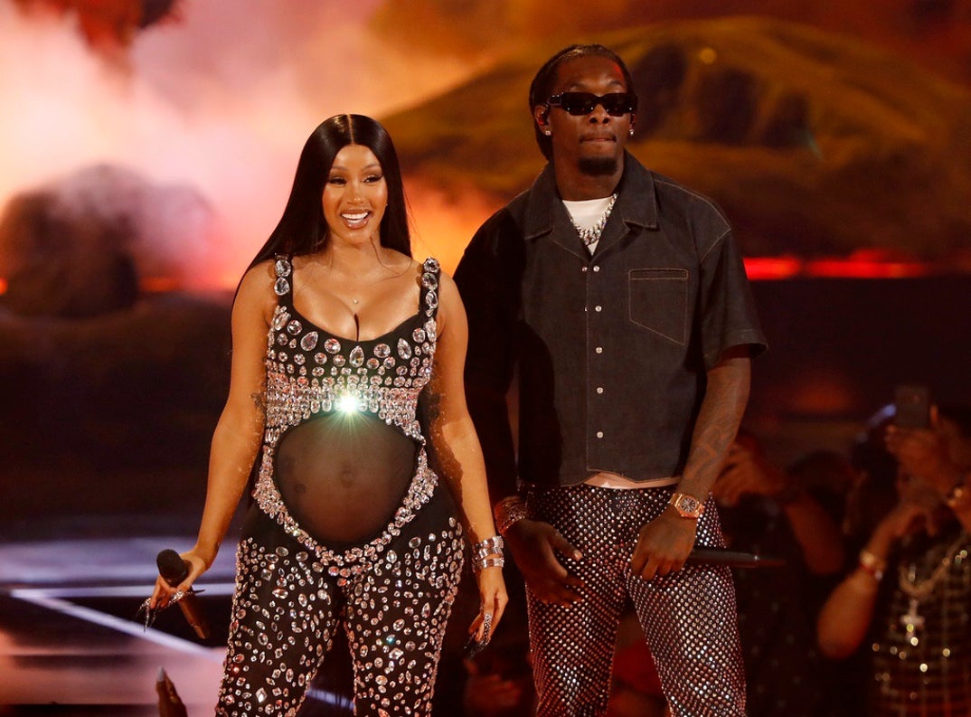 Cardi took the mic with a surprise announcement of her second pregnancy.