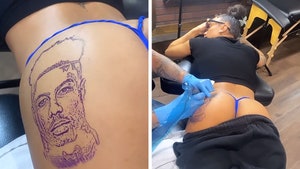 Blueface's GF Bonnie Gets Butt Tattoo To Counter Chrisean's Face Portrait