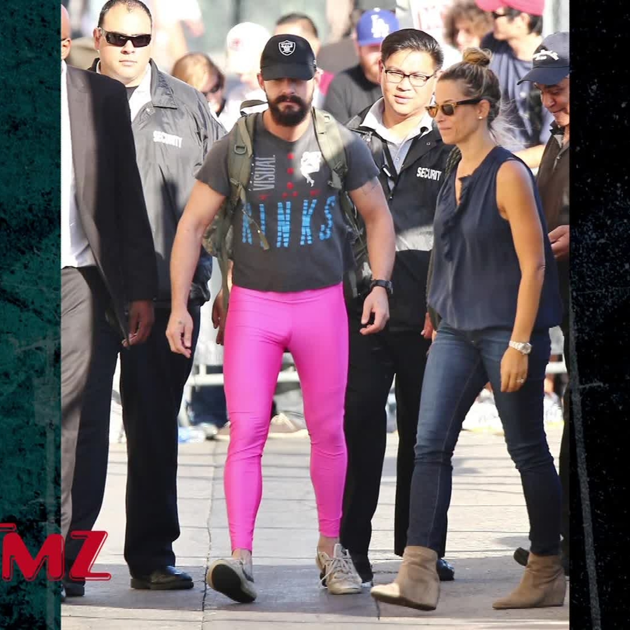 Shia LaBeouf flaunts derriere in pink spandex to raise breast