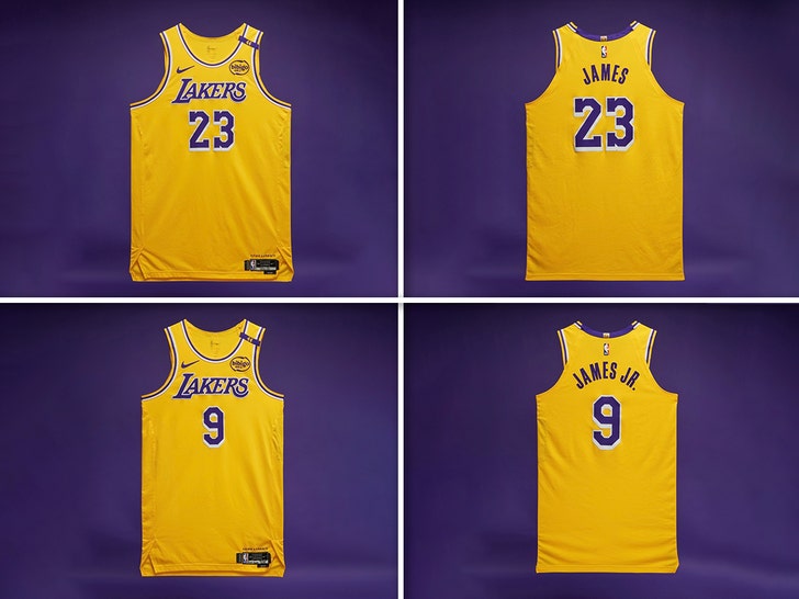 lebron james bronny james lakers jerseys