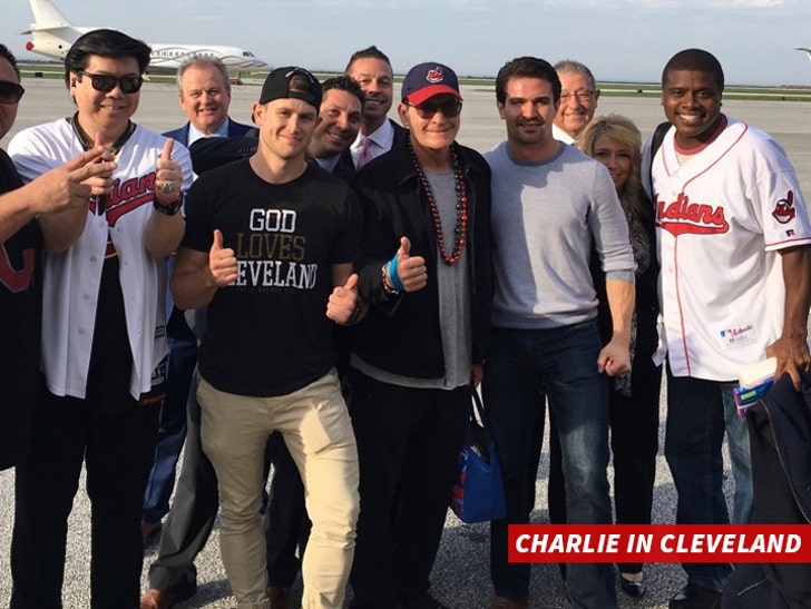 Charlie Sheen Shows Up to Game 7 of the World Series Dressed as