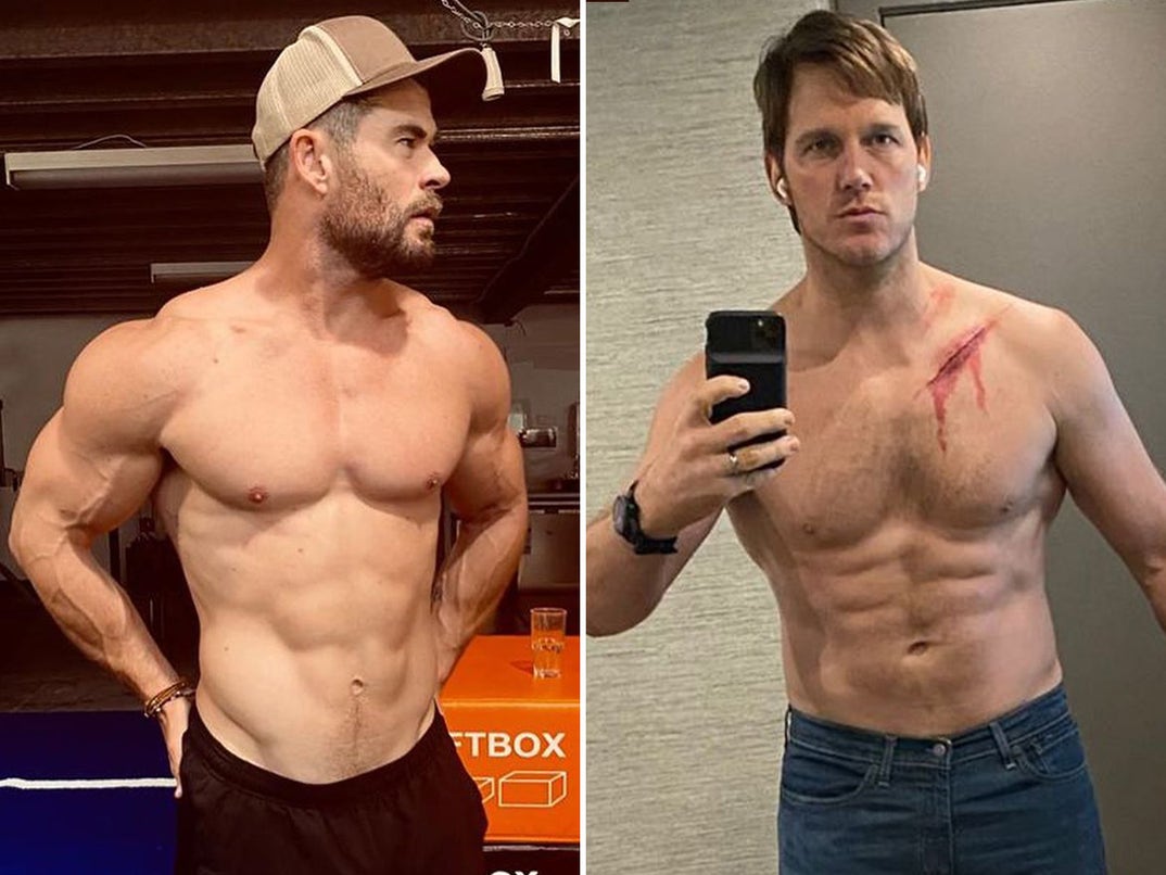 Chris Hemsworth (38) vs.  Chris Pratt (43) -- Shredded Superhero Edition